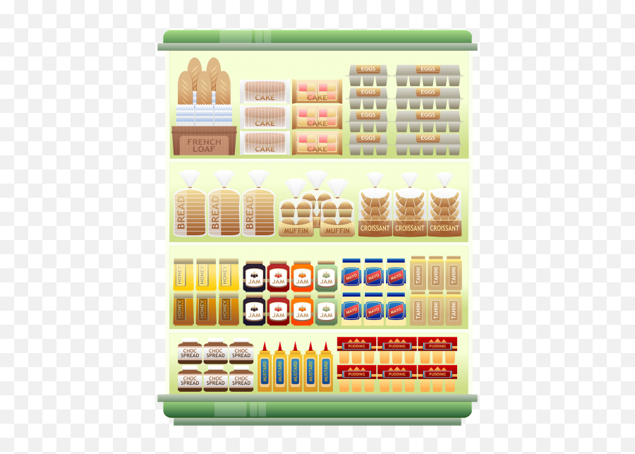 Supermarket Shelfproductsgroceryeggbread - Free Image Grocery Shelf Png,Shelves Icon