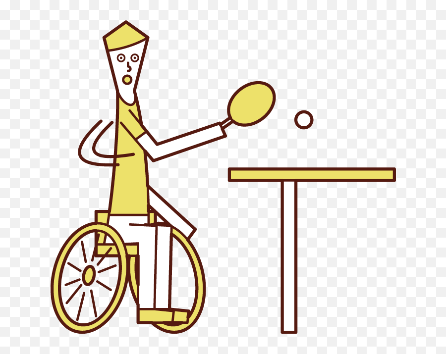 Illustration Of A Paralympic Table Tennis Player Clipart - Racketlon Png,Olympics Table Tennis Icon