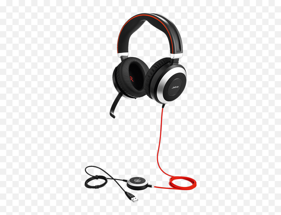 6 Best Noise Canceling Headsets For Call Centers Using - Jabra Evolve 80 Png,Headphones Transparent Background
