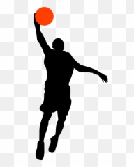 Basketball Player Sport Athlete Sticker - Handsome shot man Player Layup Silhouette png
