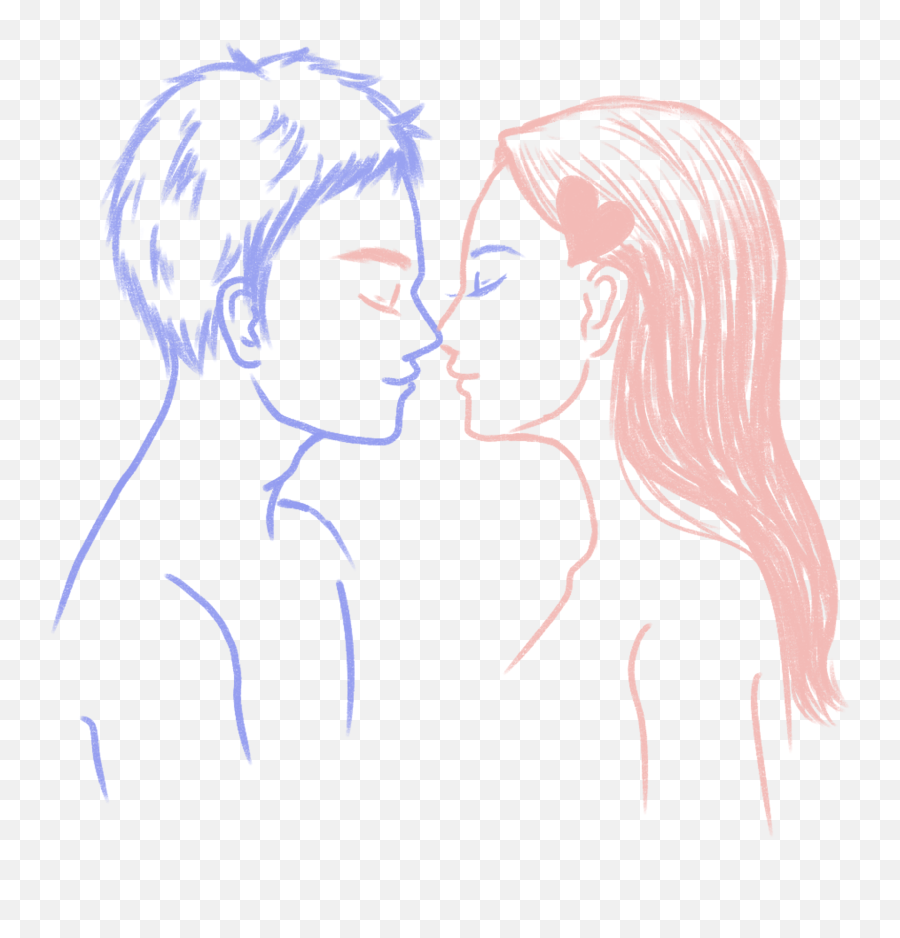 Hand Drawn Character Valentine Couple Png