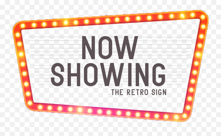 Download Theatre Cinema Neon Material Signboard Sign - Retro Cinema Sign Png,Neon Border Png