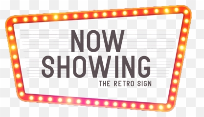 Download Theatre Cinema Neon Material Signboard Sign - Retro Cinema Sign Png,Neon Border Png