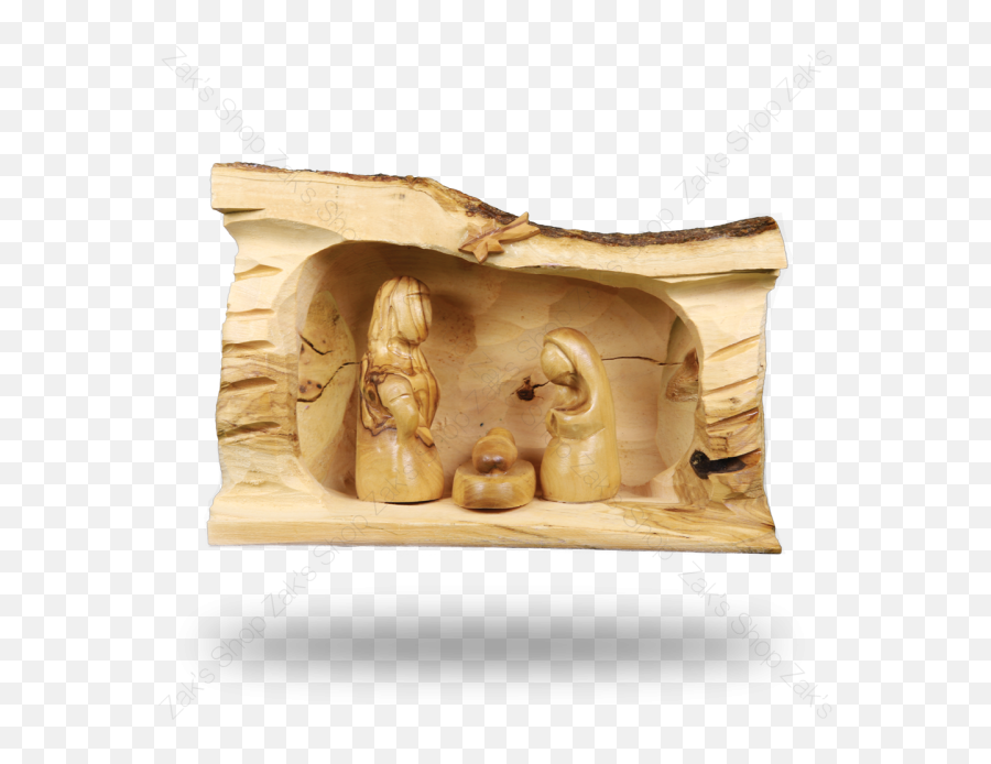 Christmas Nativity Log Olive Wood Manger - Faceless 5 Inch Magento Png,Manger Png