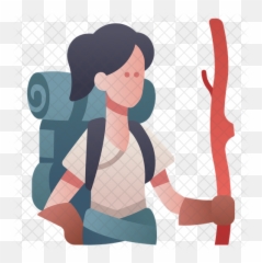 Hiker Woman Icon - Illustration Png,Hiker Png