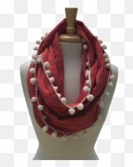 Linen Pom Infinity Scarf - Scarf Png,Pom Pom Png