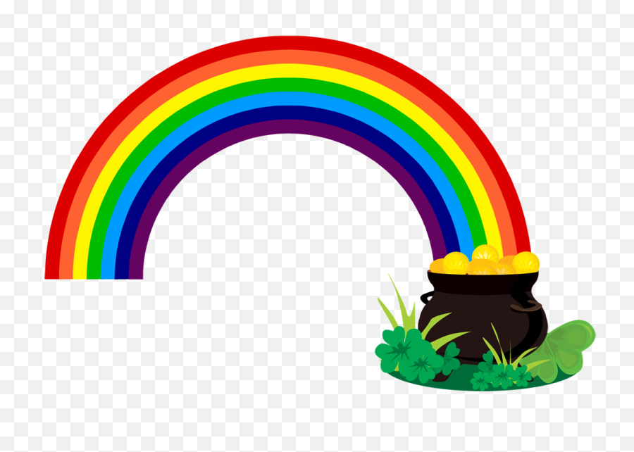 Day Pot Of Gold Png Image - Rainbow With A Pot Of Gold,St Patrick Day Png