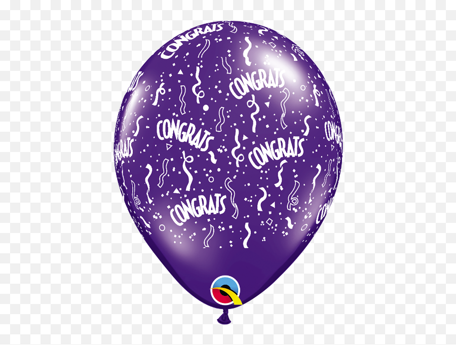 Congrats - Around Jewel Quartz Purple 11 Balloons Happy Birthday A Round Latex Balloons Png,Purple Balloons Png
