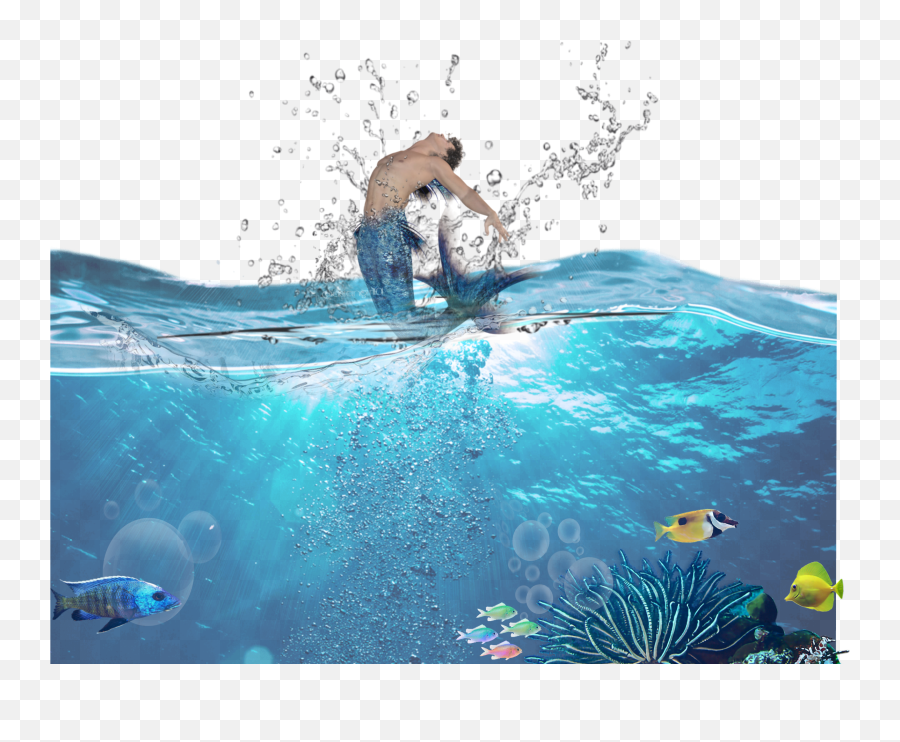 Ftestickers Fantasyart Mermaid - Clipart Wakeboarding Png,Underwater Png