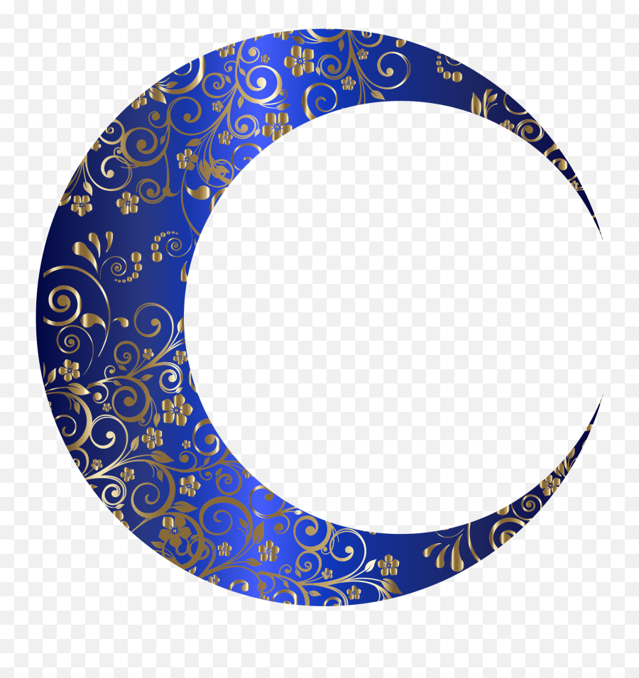 Gold Floral Crescent Moon Mark Ii - Drawing Of New Moon Png,Blue Moon Png