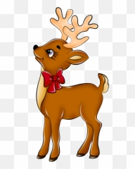 Reindeer Clipart - Reindeer Drawing Cute Png,Reindeer Transparent Background