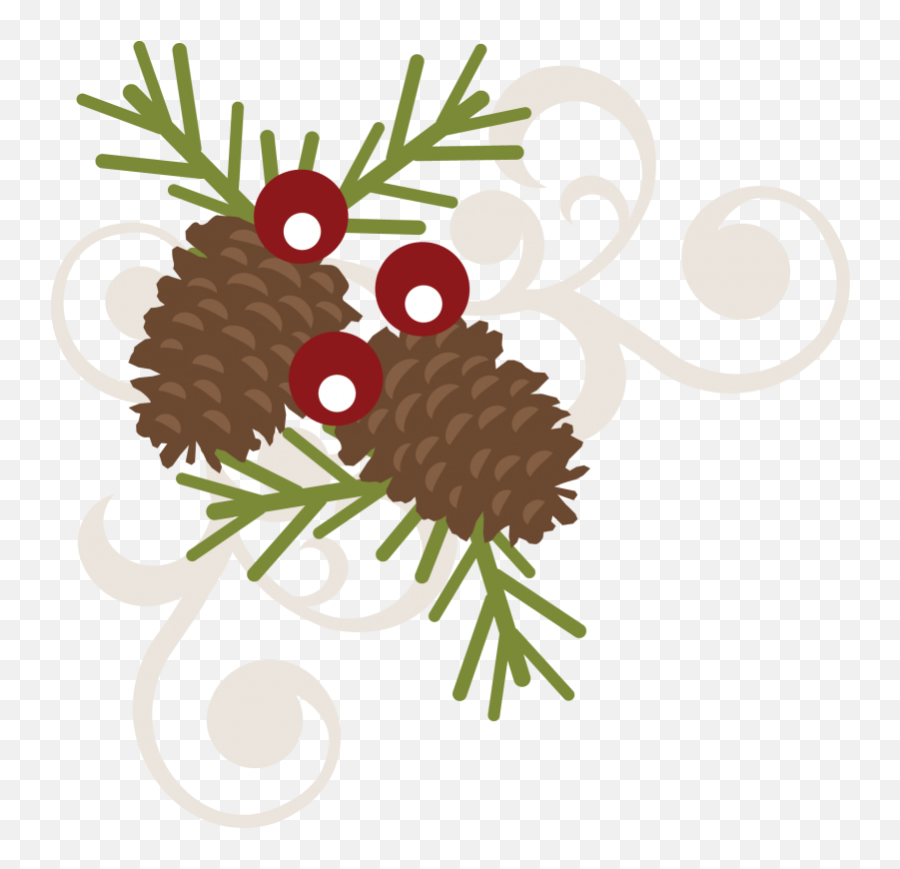 Pinecone Berry Swirl Svg Free File - Christmas Clipart Pine Cones Png,Pinecone Png
