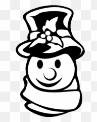 Snowman Face Png - Transparent Snowman Black And White,Snowman Clipart Transparent Background