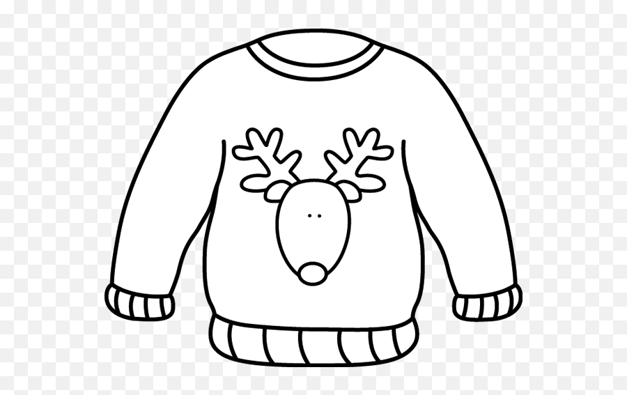 Drawings Of Ugly Christmas Sweaters - Clip Art Library Ugly Sweater Clipart Black And White Png,Ugly Christmas Sweater Png