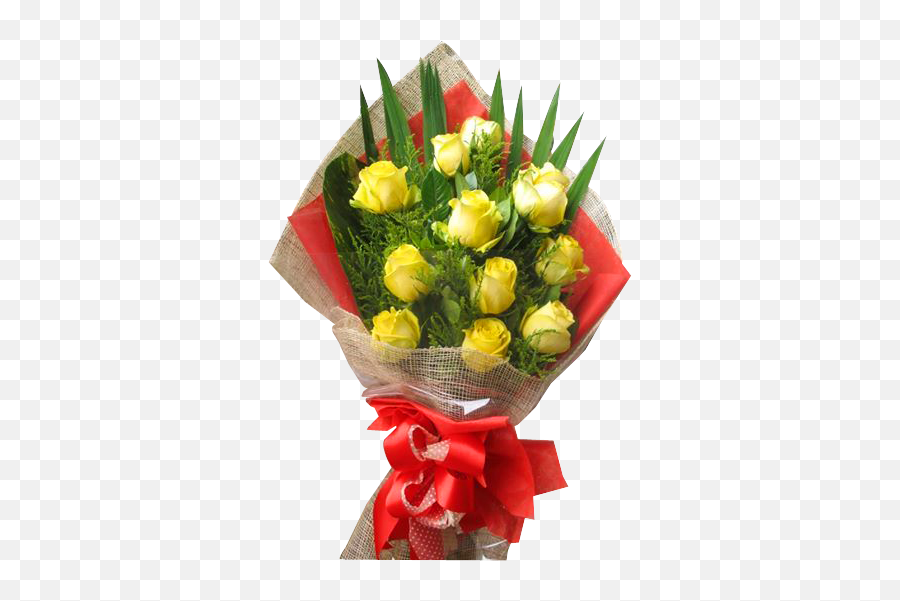 12 Yellow Color Roses Bouquet - Bouquet Png,Yellow Roses Png