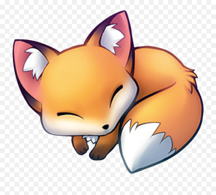 Cute Anime Fox Gif Clipart - Cute Sleeping Fox Drawing Png,Cute Anime Png
