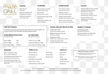 Menus - Maze Grill Royal Hospital Road Gordon Ramsay Gordon Ramsay Restaurant Prices Png,Gordon Ramsay Png