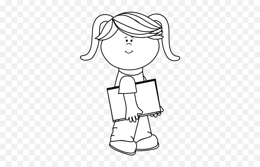 Book Clip Art - Book Images Girl Png White And Black,Girl Clipart Transparent Background