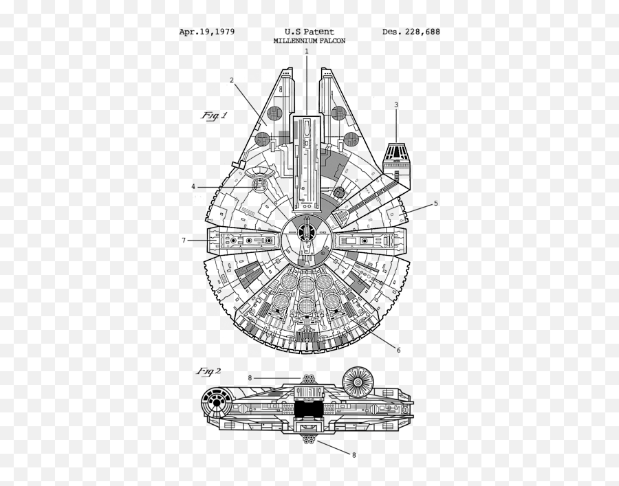 Star Wars Millennium Falcon Patent Iphone 11 Pro Max Case - Blueprint Millennium Falcon Schematics Png,Millenium Falcon Icon