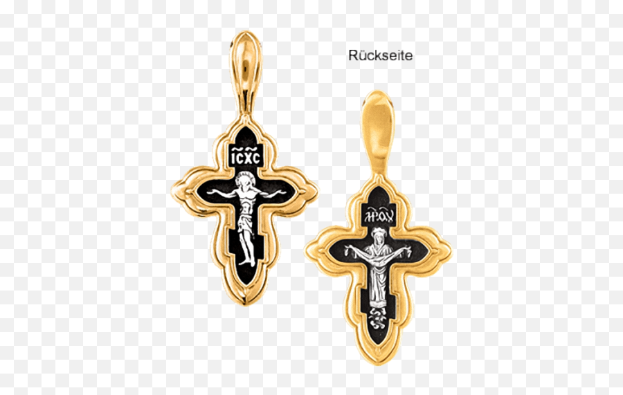 Orthodox Cross Pendant The Crucifixion Of Christ In Gold - Plated Silver Christian Cross Png,Crucifixion Icon