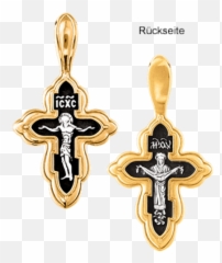Orthodox Cross Pendant The Crucifixion Of Christ In Gold - plated silver Christian Cross png