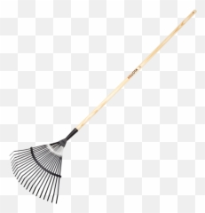 Flat Prong Lawn Rake With Handle For Cleaning Lawns Leaves - Garden Broom Png,Rake Png