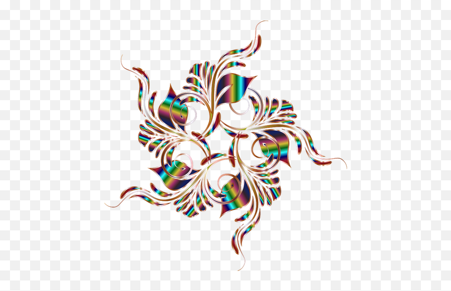 Clip Art Of Flower Shape With Colorful Lines Free Svg - Illustration Png,Flower Shape Png