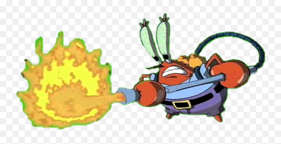 Flamethrower Fire Mr Krabs - Sticker By Scratch Cat Mr Krabs With Flamethrower Png,Mr Krabs Png