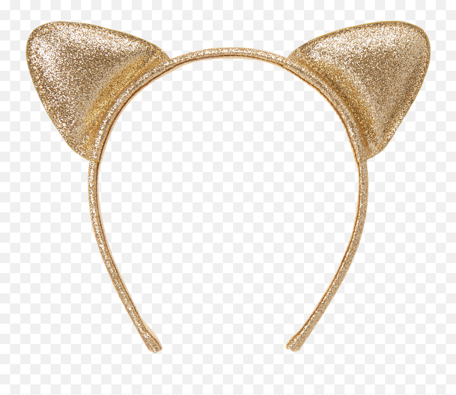 Ear Headband Sequin Gold Cat - Cat Ears Headband Transparent Background Png,Cat Ears Png