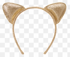 Ear Headband Sequin Gold Cat - Ears Transparent Background png