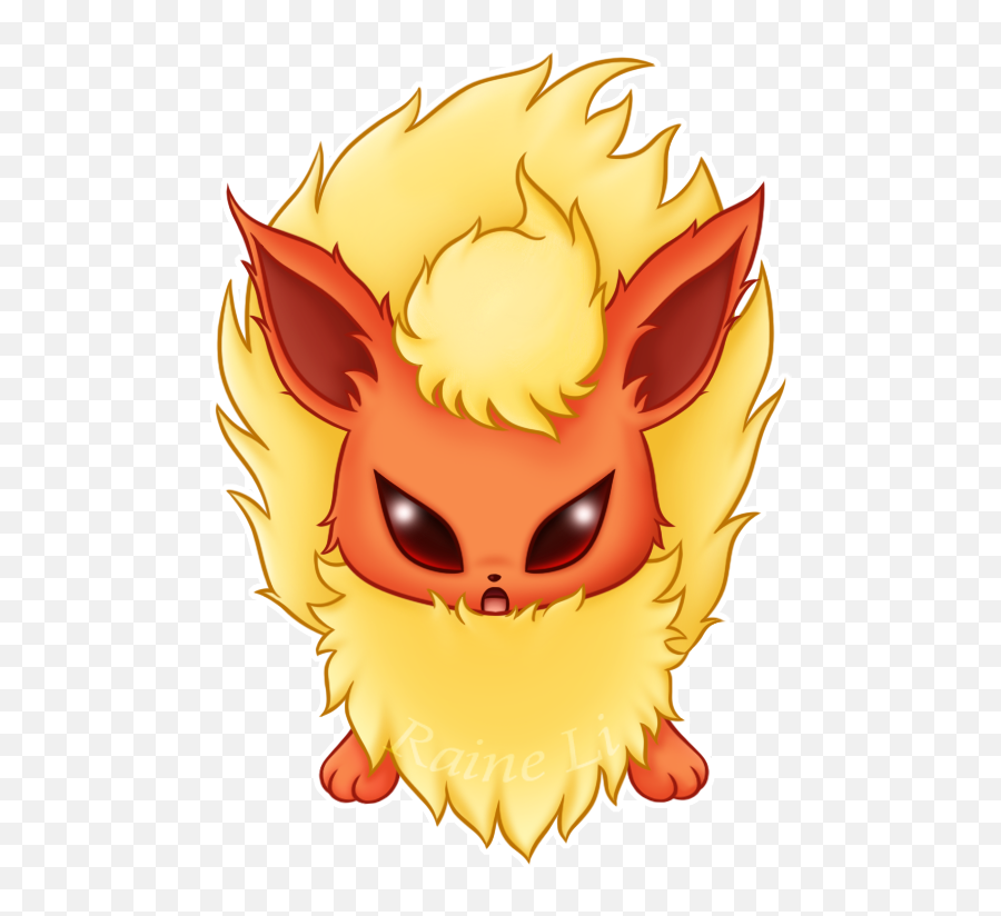 Download Hd Flareon By Raineli - Cartoon Transparent Portable Network Graphics Png,Flareon Png