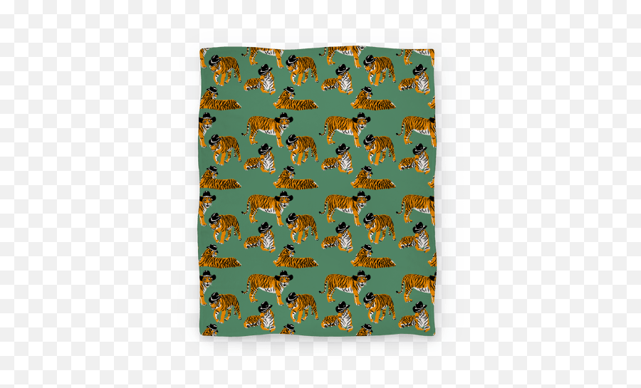 Tigers In Cowboy Hat Pattern Blankets Lookhuman - Tiger Png,Cowboy Hat Transparent