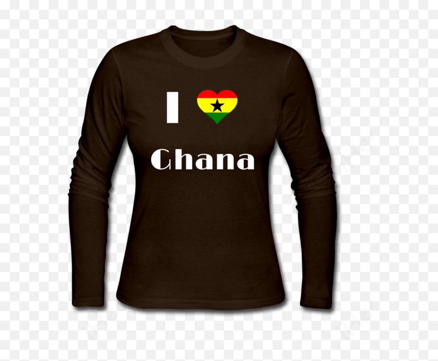 I Love Ghanaghana Flag - Womens Long Sleeve Tshirt Gold Level Tinga Tinga Tales T Shirt Png,Ghana Flag Png