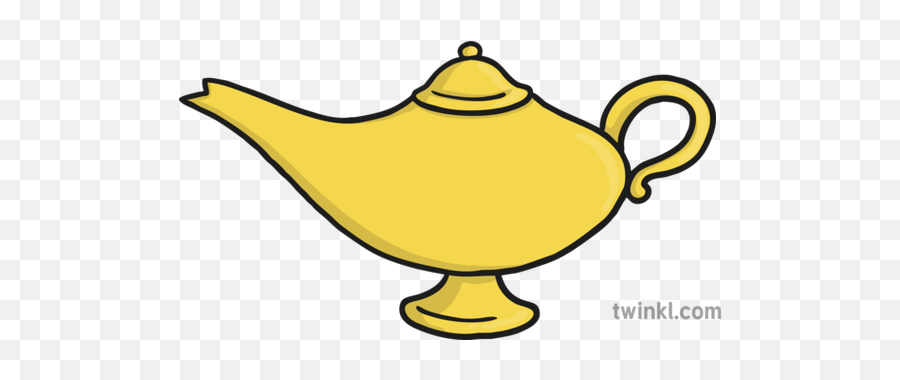 Magic Lamp Illustration - Twinkl Hand Writing Black And White Png,Aladdin Lamp Png