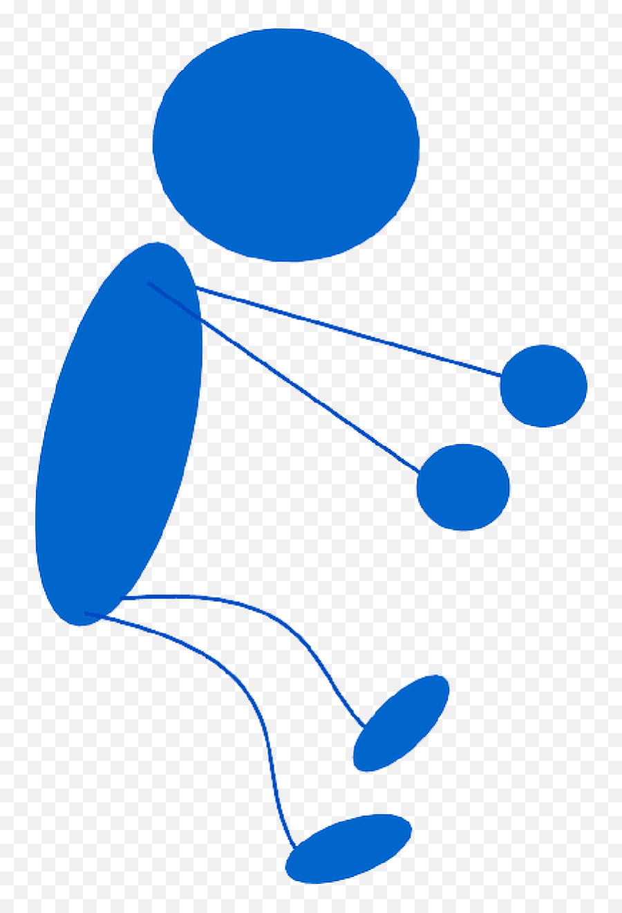 Falling Blue Stick Man Free Image - Stick Man Sitting Png,Man Falling Png