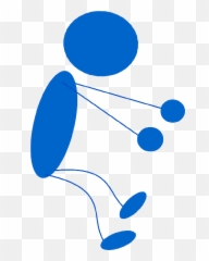 Falling Blue Stick Man Free Image - Sitting png
