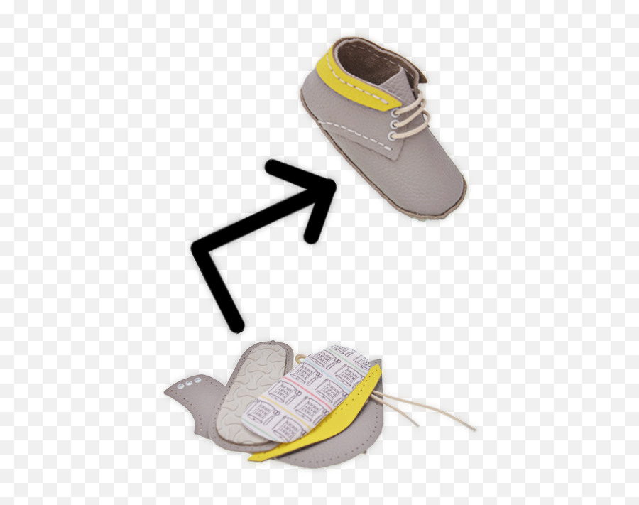 Diy Kit Susu Model Grey X Yellow Soft Sole Baby Shoes - Round Toe Png,Baby Shoes Png