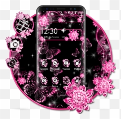 Pink Black Flowers Theme - Apps on Google Play And Themes png