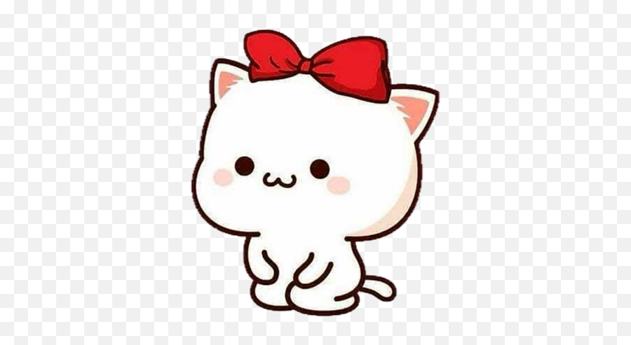 Kawaii Cute Little Hearts Stickers - Chibi Cat Png,Cute Stickers Png