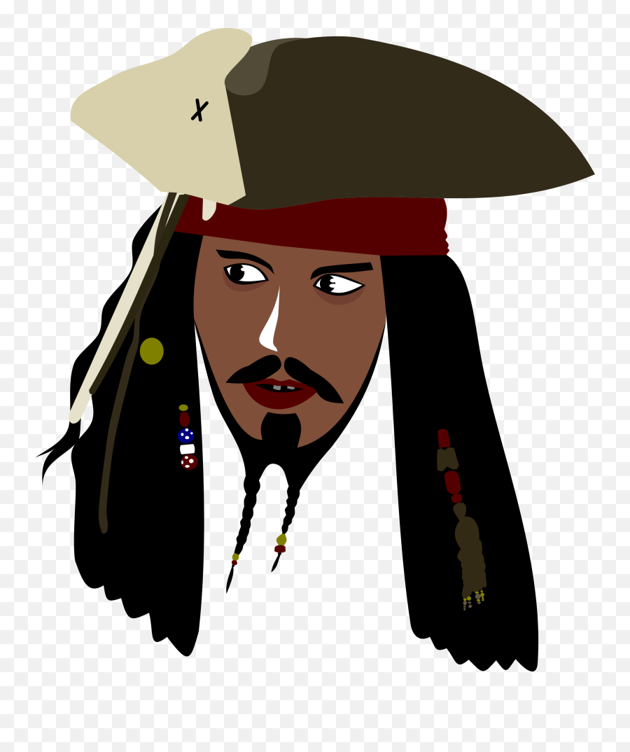 Pirate Hat Drawing - Captain Jack Sparrow Clipart Png,Pirate Hat Transparent