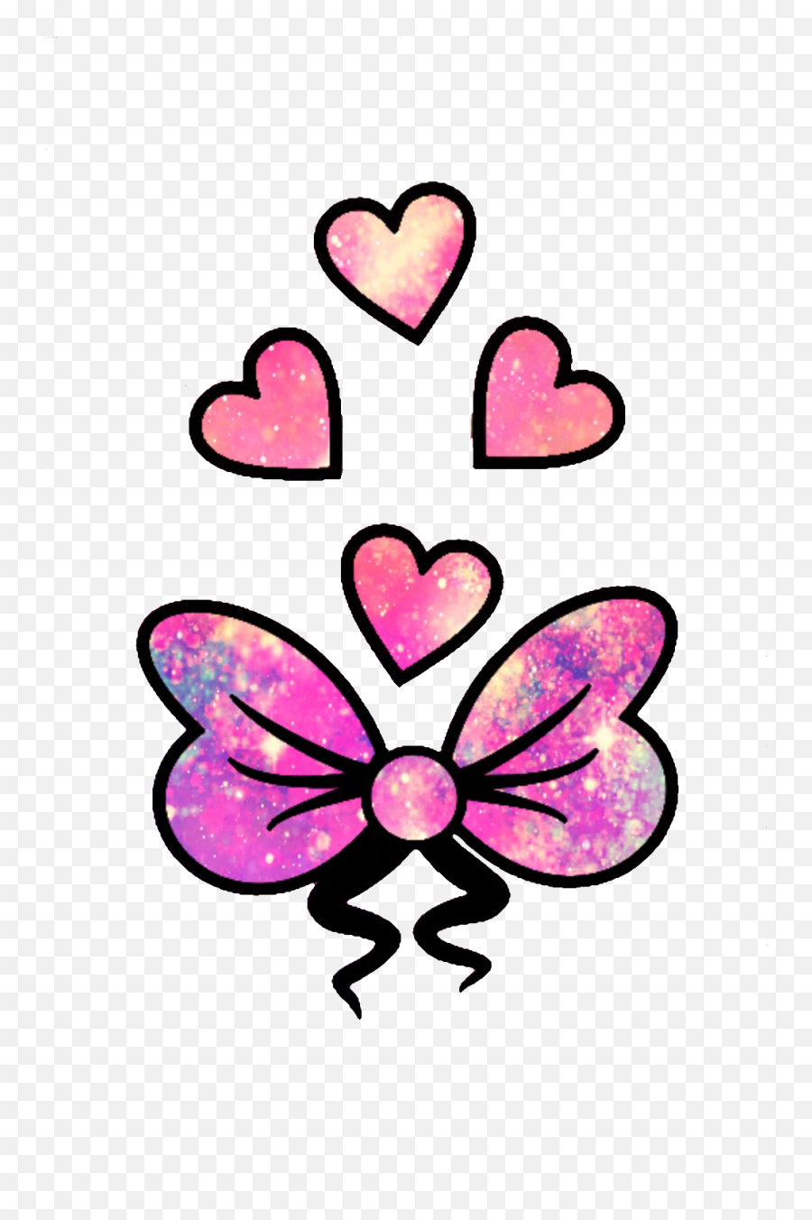 Galaxy Cute Girly Bow Hearts Love Pink - Clipart Girly Png,Girly Png