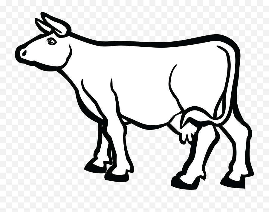 Cow Clipart Black And White Transparent Background Pictures - Cow Clipart Black And White Png,Cow Transparent Background