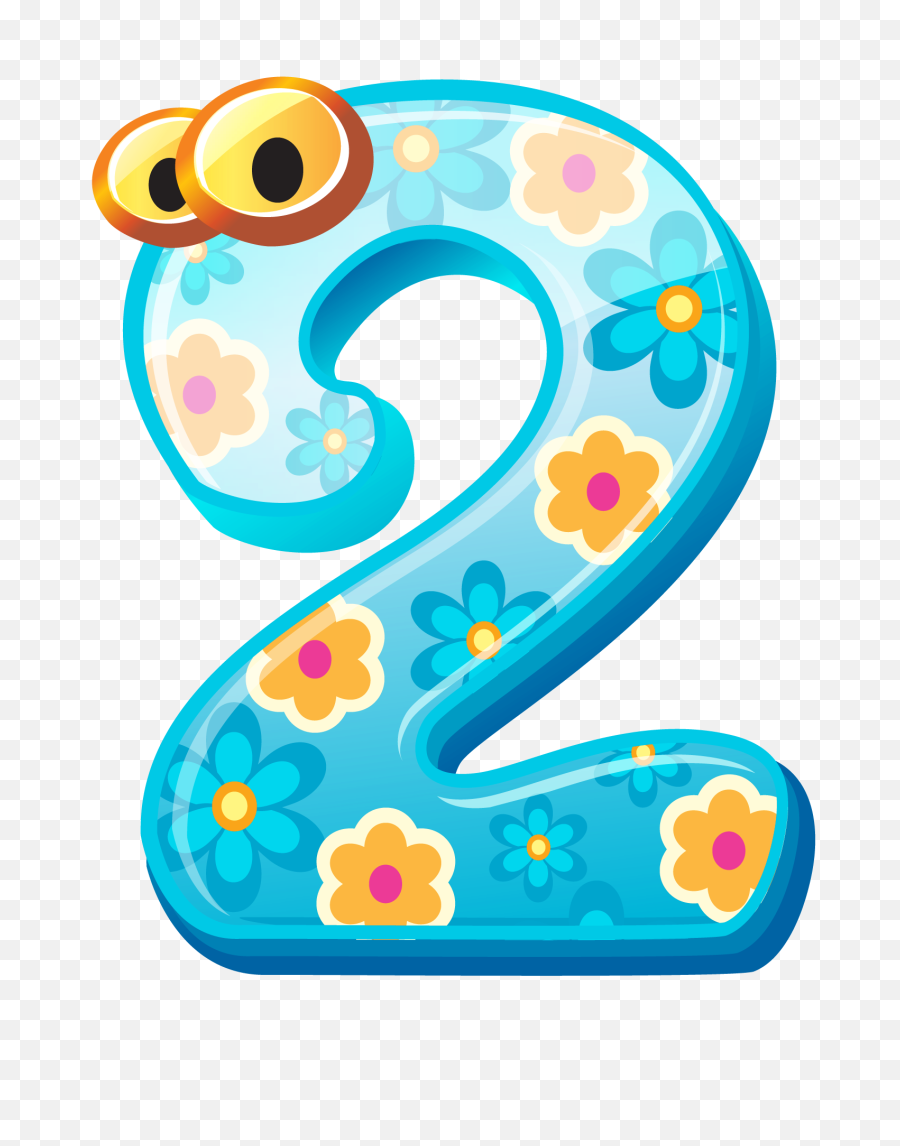 Cute Number Two Png Clipart Image - Cute Numbers Png,Number 1 Png