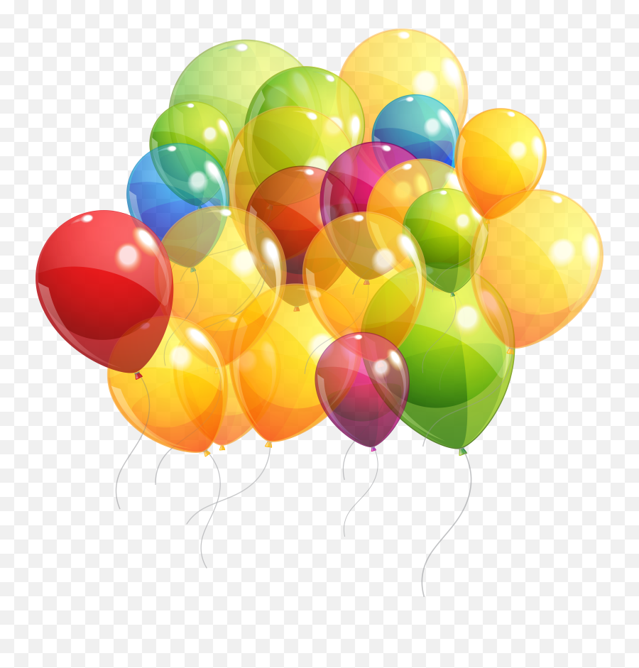 Colorful Balloons Bunch Png Clipart - Balloon Transparent Background Bunch Clipart,Yellow Balloon Png