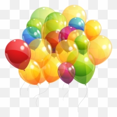 Colorful Balloons Bunch Png Clipart - Balloon Transparent Background Bunch Clipart,Yellow Balloon Png