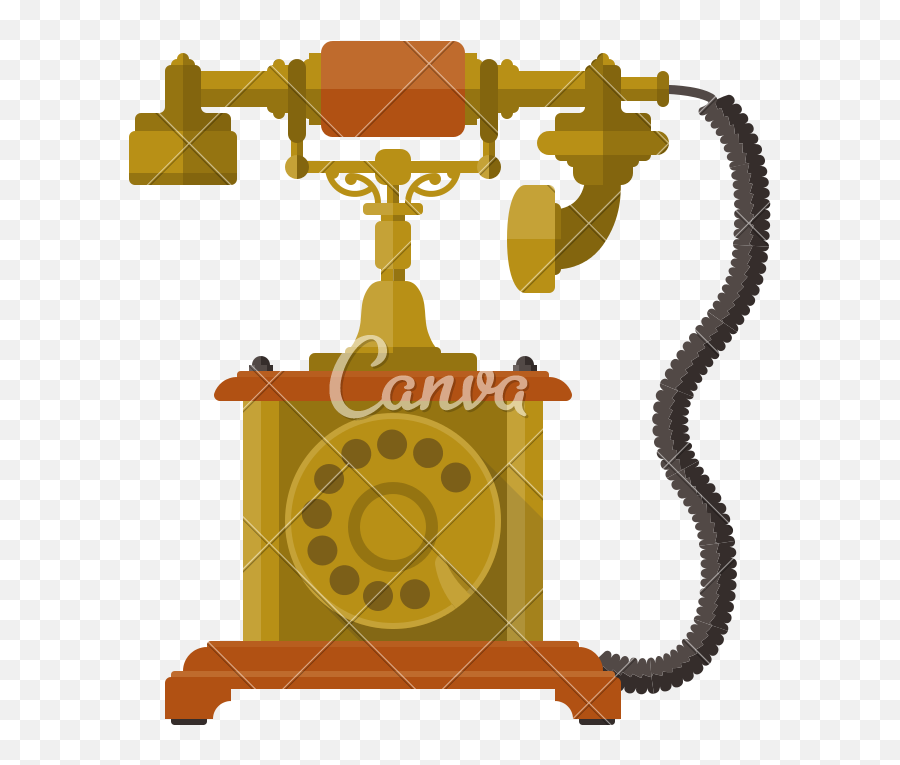 Retro Vintage Telephone Vector Icon - Icons By Canva Illustration Png,Vintage Vector Png