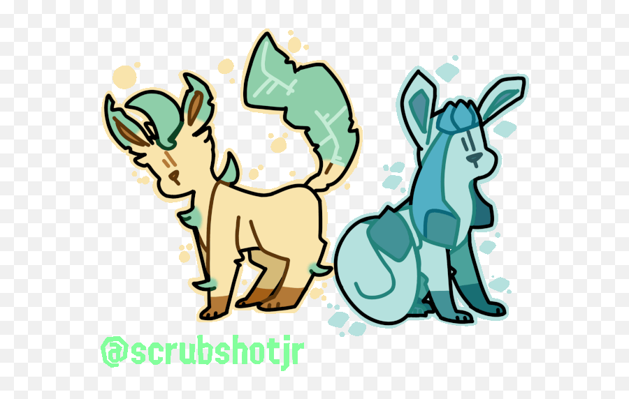 Leafeon And Glaceon Pokémon Ultra Sun Moon Amino - Animal Figure Png,Leafeon Transparent