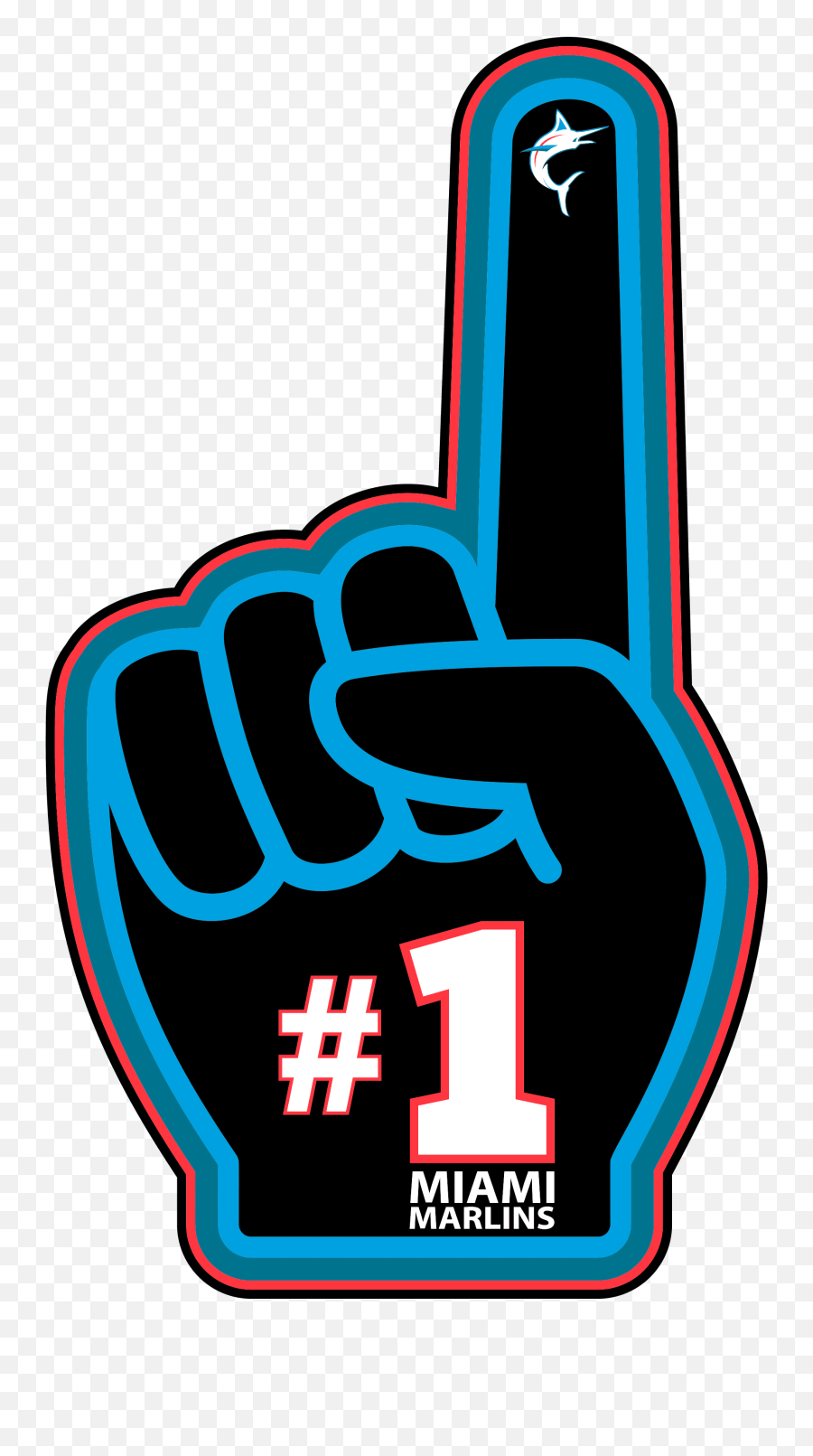 Mlb Logo Miami Marlins - Miami Marlins Svg Vector Miami Hand Number One Sign Png,Foam Finger Icon