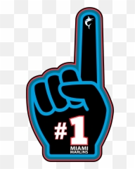 Mlb Logo Miami Marlins - SVG Vector Hand Number One Sign png
