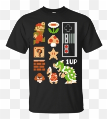 Nintendo Super Mario 8 - Bit Retro Icon Grid Graphic Tshirt Jack Daniels Shirt Parody Png,Nes Icon